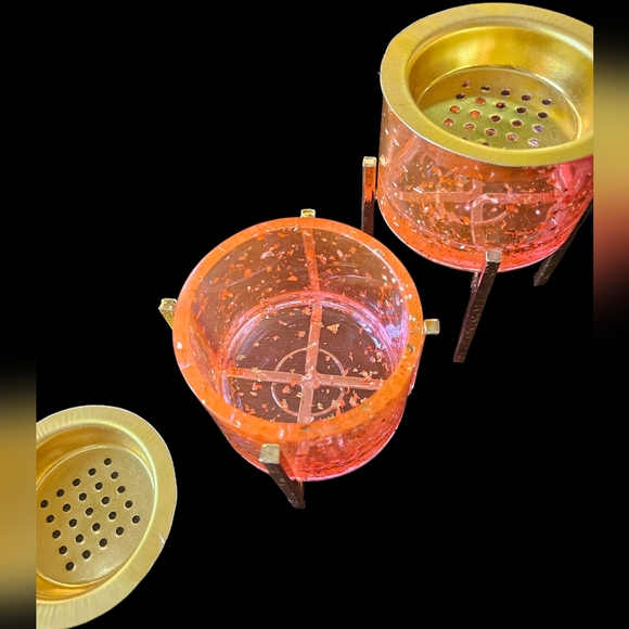 Gold and Pink Incense Candle Holder Set - Picture 5 of 7